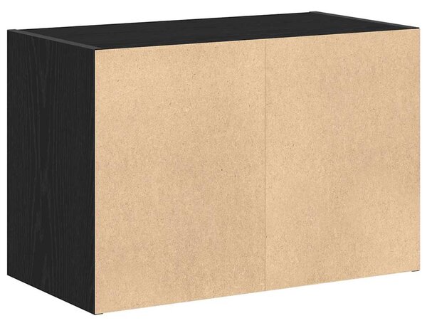 Fekete tölgy szerelt fa szekrény 2 fiókkal 60 x 31 x 40 cm