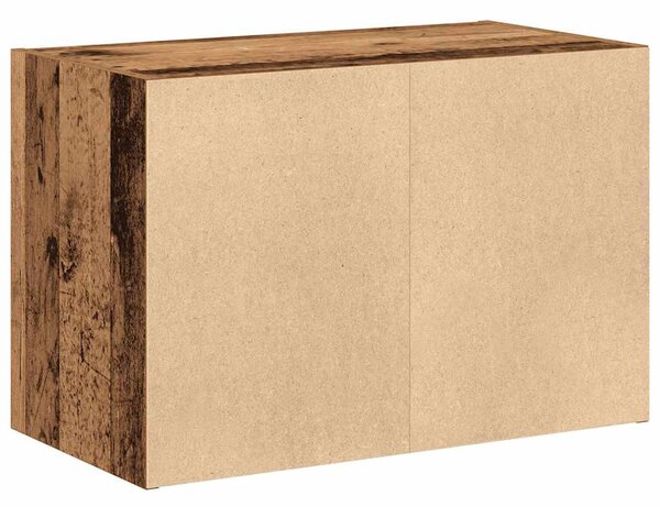 Antik fa színű szerelt fa szekrény 2 fiókkal 60 x 31 x 40 cm