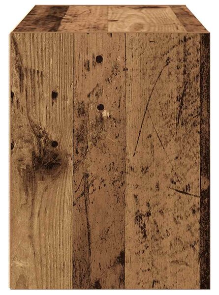 Antik fa színű szerelt fa szekrény 2 fiókkal 60 x 31 x 40 cm