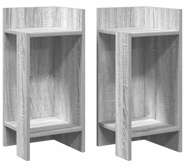 2 db szürke sonoma színű kisasztal polccal 25,5 x 27 x 60 cm