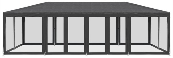Antracitszürke HDPE rendezvénysátor 12 hálós oldalfallal 8x4 m