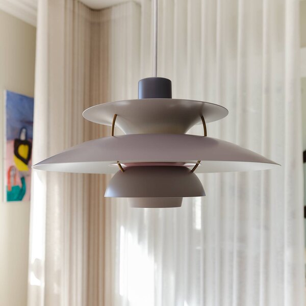 Louis Poulsen PH 5 500 lógó világítás, szürke, Ø 50 cm, dimmelhető, Alu / szürke / cink, Nappali / Étkező, Alumínium, Dizájn