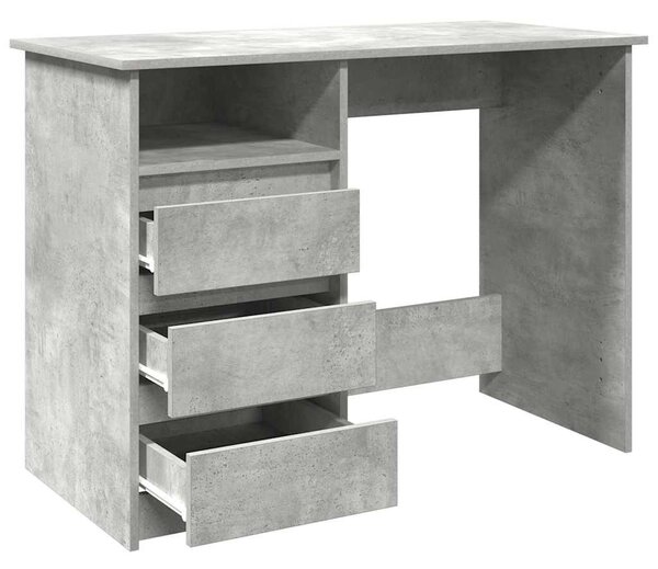Betonszürke szerelt fa íróasztal 102x50x75 cm