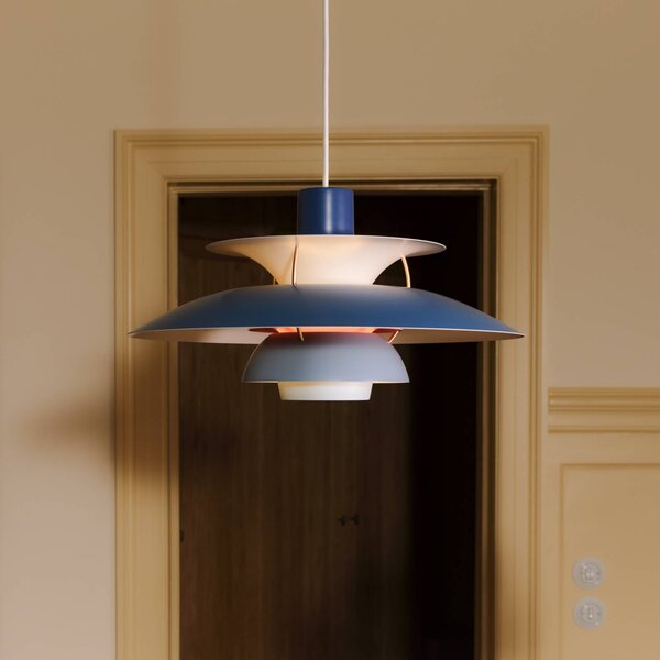 Louis Poulsen PH 5 500 lógó világítás, kék, Ø 50 cm, dimmelhető, Kék, Nappali / Étkező, Alumínium, Dizájn