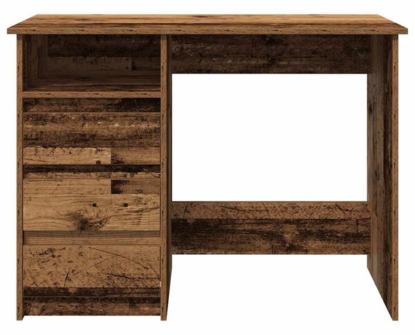 Antik fa színű szerelt fa íróasztal 102x50x75 cm