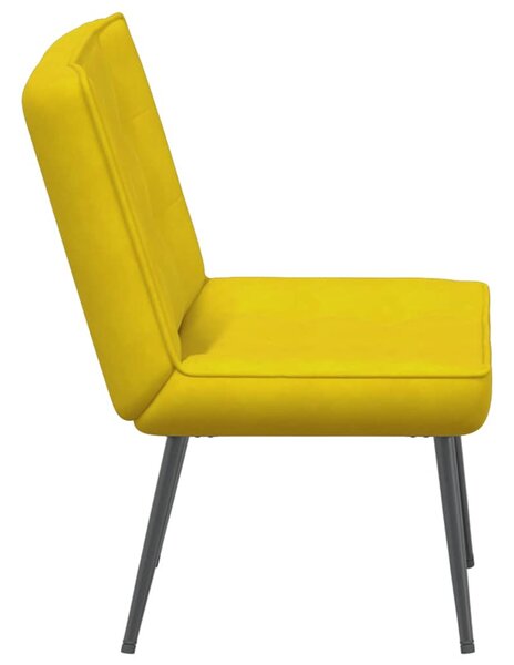Sárga bársony pihenőfotel 64 x 74 x 84 cm