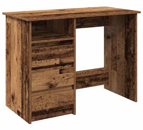 Antik fa színű szerelt fa íróasztal 102x50x75 cm