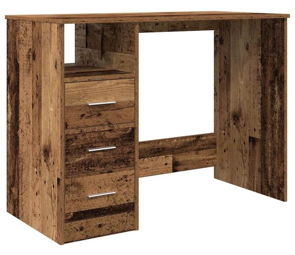 Antik fa színű szerelt fa íróasztal 102x76x50 cm
