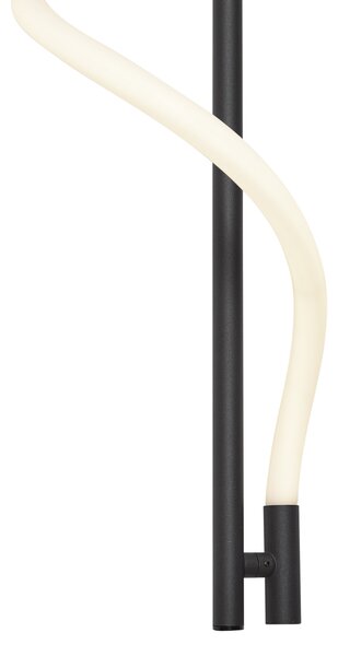 Modern fekete fali lámpa LED-del, 3 fokozatban dimmelhető - Twirl
