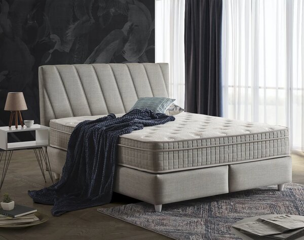 Relax boxspring ágy (Ágy mérete: 160cm, Szín: Világosszürke)