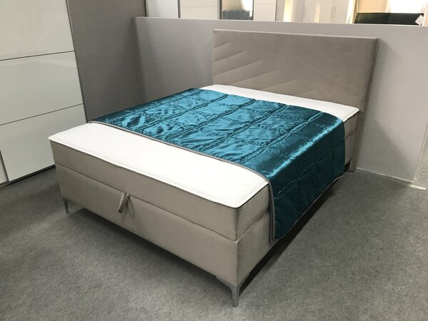 Angel Boxspring ágy (Ágy mérete: 160cm, Szín: Világosszürke)