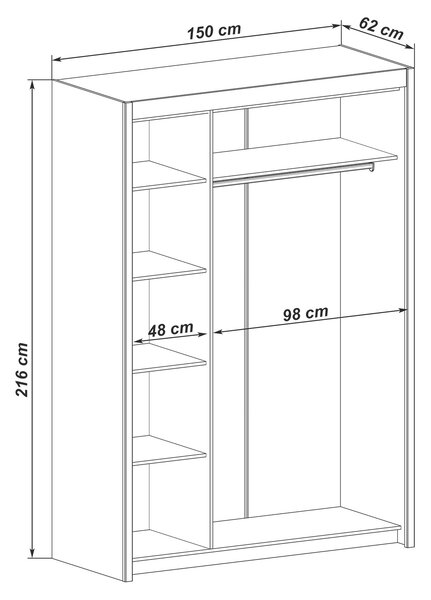 Inova 150 gardóbszekrény