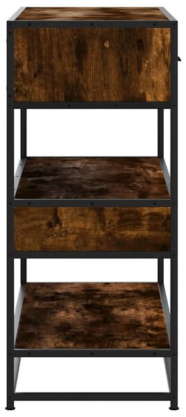 Füstös tölgy színű szerelt fa tálalóasztal 90x35x80 cm