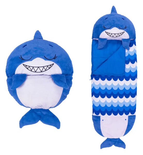 Happy Nappers: Kék cápa párna hálózsák 137 cm