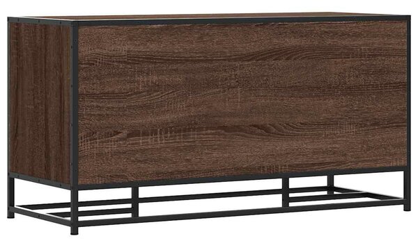 Cipőpad barna tölgy 100x40x53,5 cm Gépi fa és fém