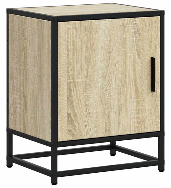 Éjjeliszekrények 2 db Sonoma tölgy 40x31x50 cm Gépi fa és fém