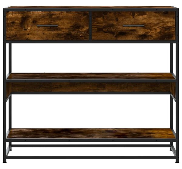 Füstös tölgy színű szerelt fa tálalóasztal 90x35x80 cm