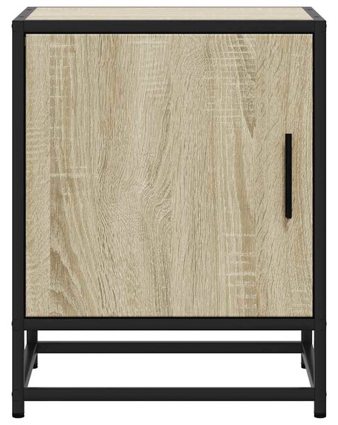 Éjjeliszekrények 2 db Sonoma tölgy 40x31x50 cm Gépi fa és fém