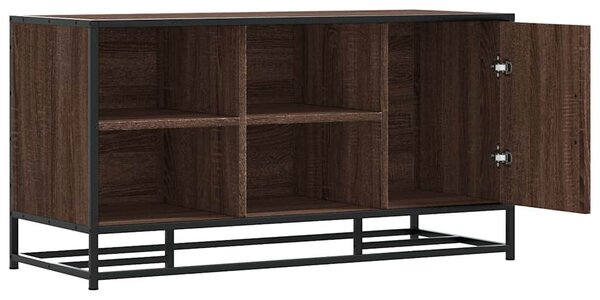 Cipőpad barna tölgy 100x40x53,5 cm Gépi fa és fém