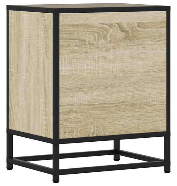 Éjjeliszekrények 2 db Sonoma tölgy 40x31x50 cm Gépi fa és fém