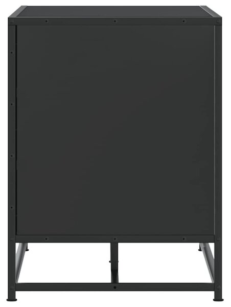 Cipőpad Fekete 80x40x53,5 cm Fából és fémből készült pad