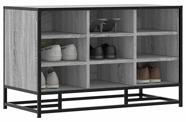 Cipőpad szürke Sonoma 84x40x53,5 cm Gépi fa és fém