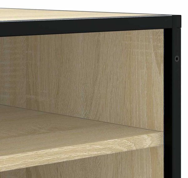 Cipőpad Sonoma tölgy 84x40x53,5 cm Gépelt fa és fém
