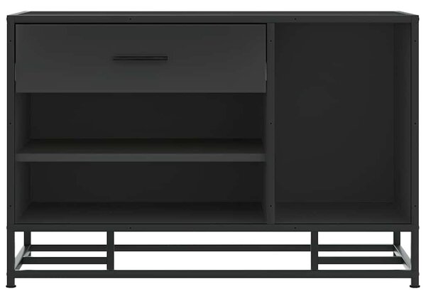 Cipőpad Fekete 80x40x53,5 cm Fából és fémből készült pad