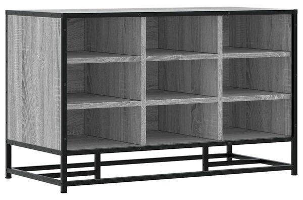Cipőpad szürke Sonoma 84x40x53,5 cm Gépi fa és fém