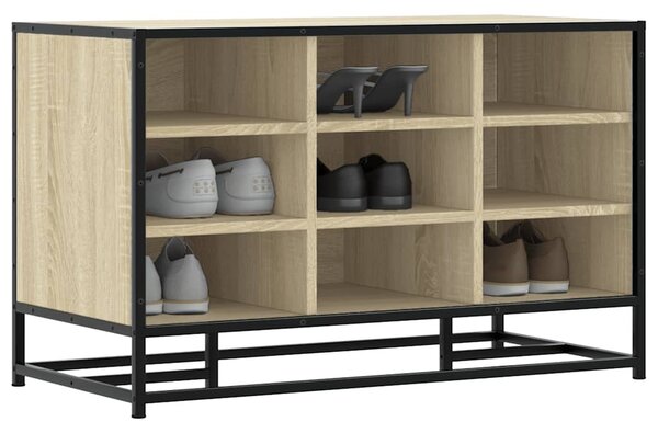 Cipőpad Sonoma tölgy 84x40x53,5 cm Gépelt fa és fém