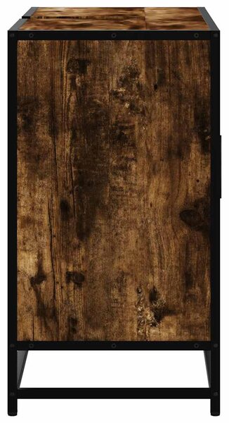 Füstös tölgy szerelt fa fürdőszobai mosdószekrény 80x33x60 cm