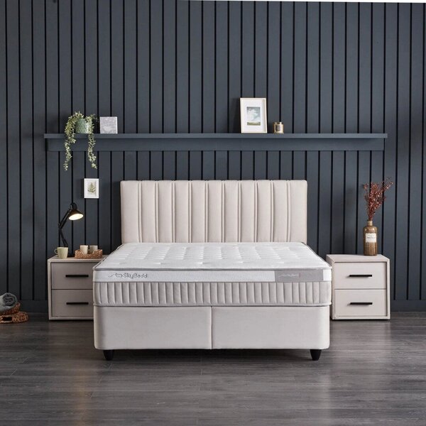 Costa boxspring ágy (Méret: 160 cm, Szín: bézs)