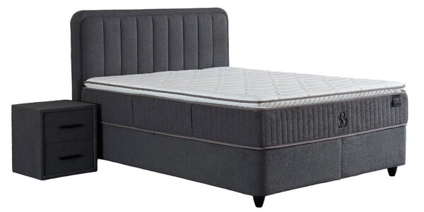 Leo boxspring ágy (Méret: 160 cm, Szín: szürke)