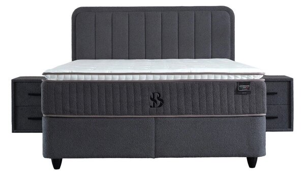 Leo boxspring ágy (Méret: 160 cm, Szín: szürke)