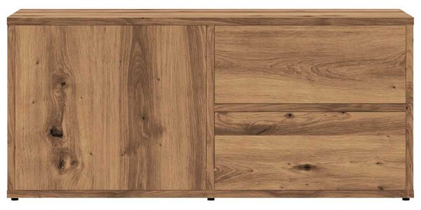 Kézműves tölgy színű szerelt fa TV-szekrény 80x34x35,5 cm