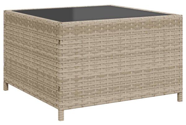 L-alakú szürke polyrattan kerti kanapé asztallal és párnákkal