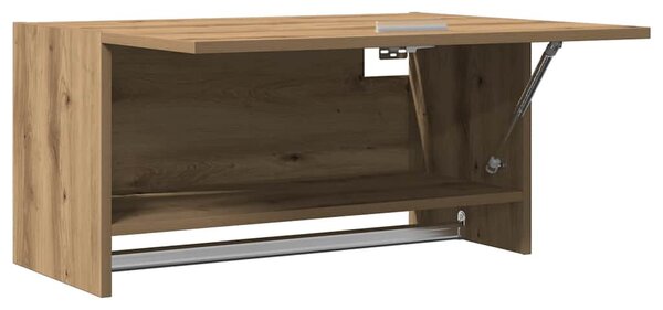 Kézműves tölgy színű szerelt fa ruhásszekrény 70x32,5x35 cm