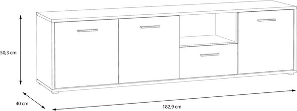 Quadro 2 nagy TV-állvány (Színek: Fekete)