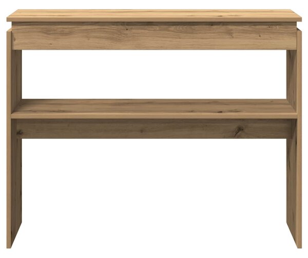 Kézműves tölgy színű szerelt fa dohányzóasztal 102x30x80 cm
