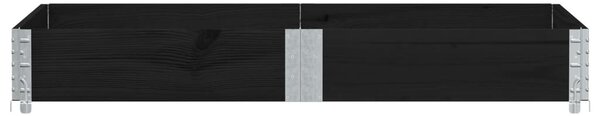 Fekete tömör fenyőfa kerti növénytartó 150 x 100 cm