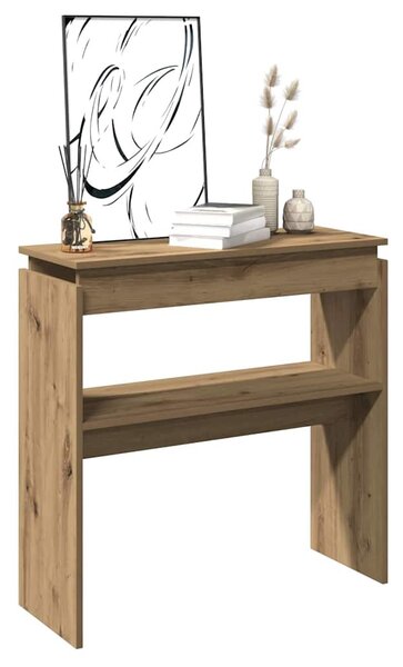 Kézműves tölgy színű szerelt fa dohányzóasztal 102x30x80 cm