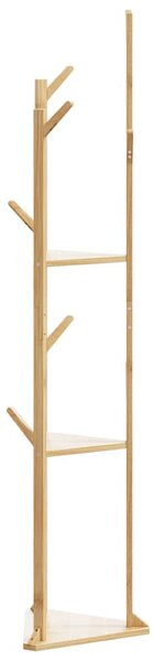 Kabátállvány kampókkal és polcokkal bambusz 39x33x166cm bambusz