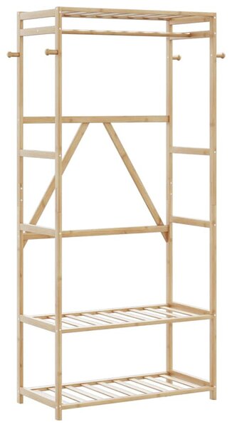 Bambusz ruhaállvány polcokkal 80x40x175 cm
