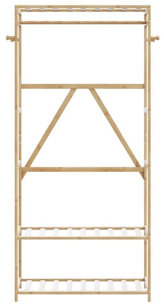 Bambusz ruhaállvány polcokkal 80x40x175 cm