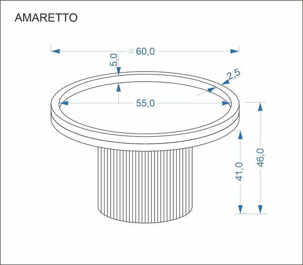 Amaretto dohányzóasztal – fehér márvány