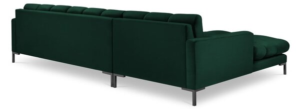 Bali sötétzöld bársony sarokkanapé, bal oldali - Cosmopolitan Design