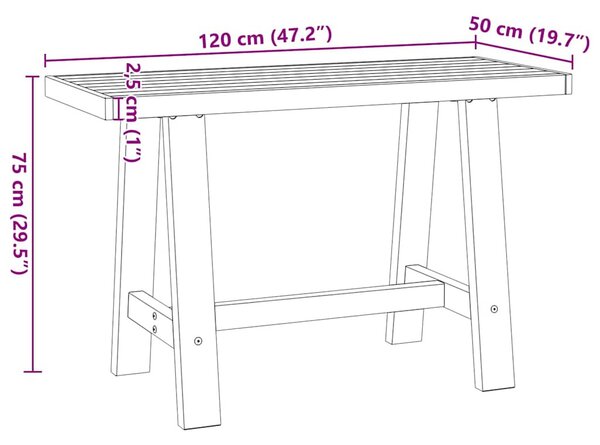 Íróasztal NOAIN A alakú lábak 120x50x75 cm tömör fa fenyőfa