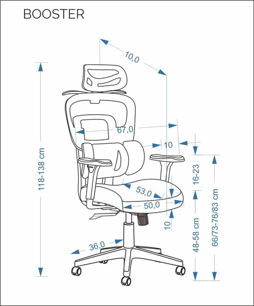 Booster forgószék – fekete
