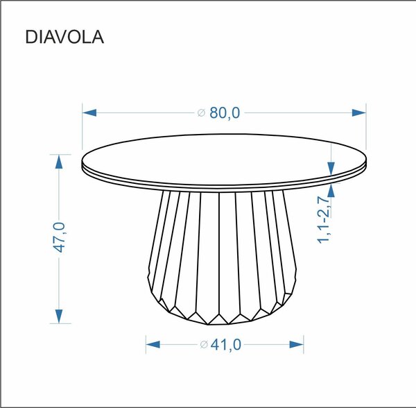 Diavola dohányzóasztal – travertin / dió