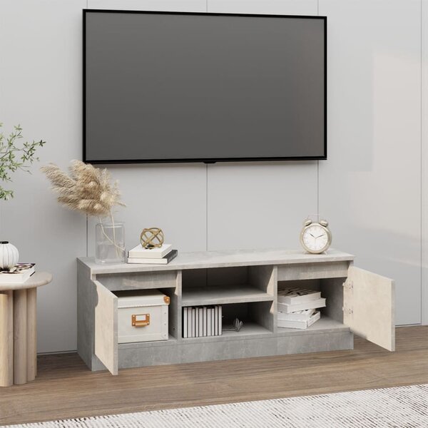 Betonszürke TV-szekrény ajtóval 102 x 30 x 36 cm
